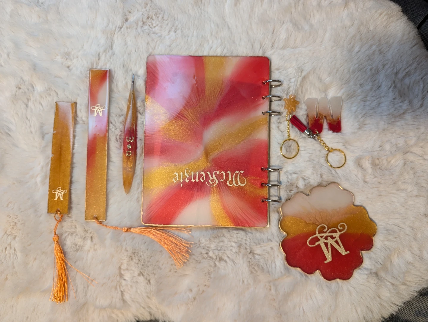 Resin Bookmark, Keychain, Coaster and Planner Set - photo 3