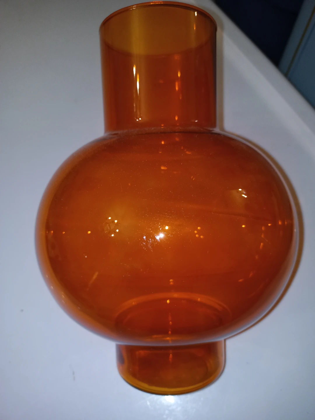 Spehere Orange Glass Vase