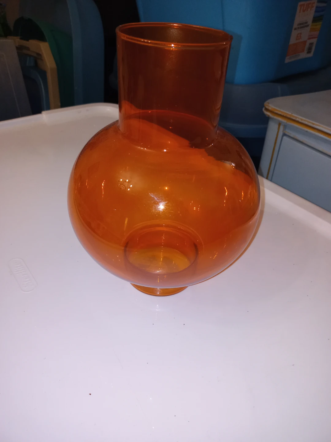 Spehere Orange Glass Vase - photo 2