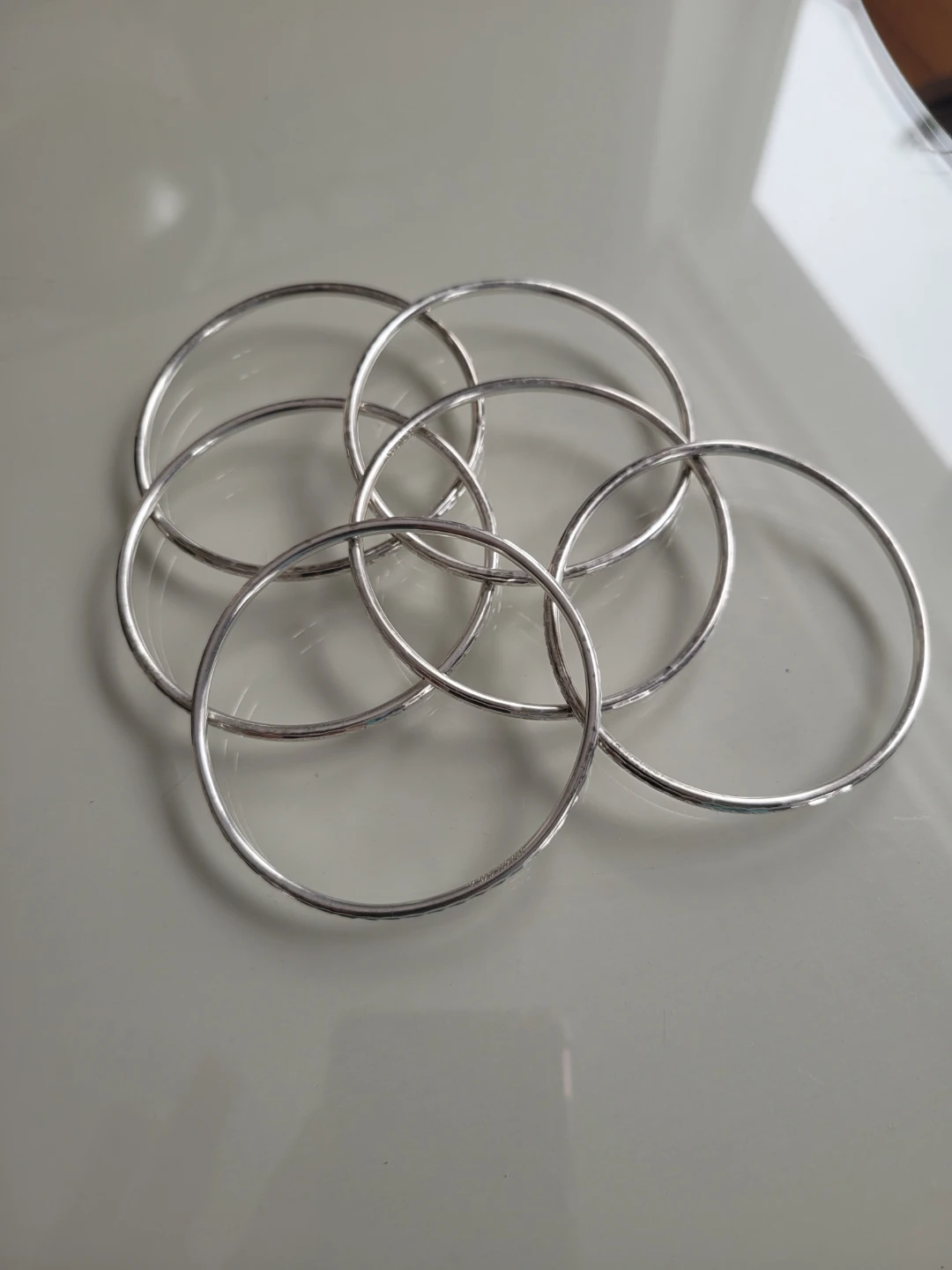 Grad Gift Boho Set of 6 .925 Sterling Silver Bangles
