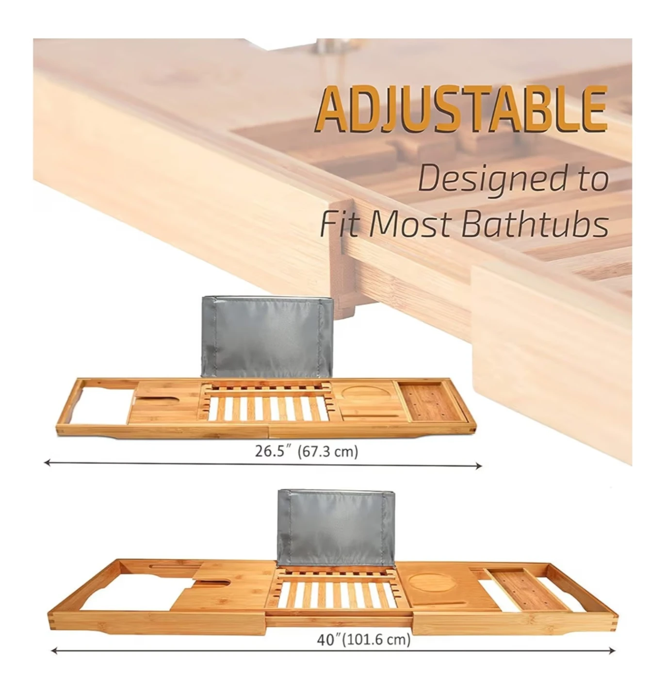 Bamboo Bath Caddy Tray - photo 3