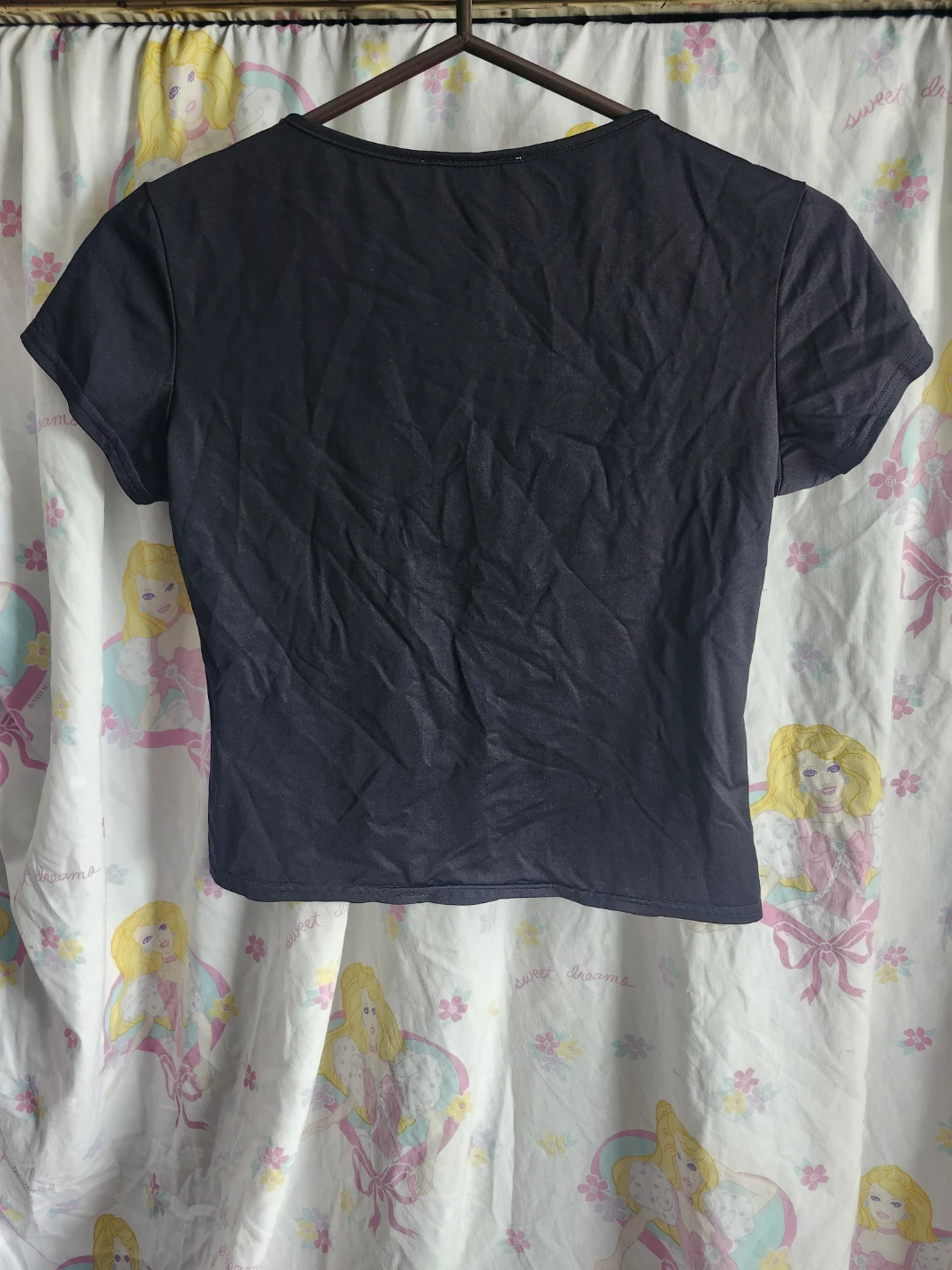 Black and pink "school girl" crop top baby tee - photo 2