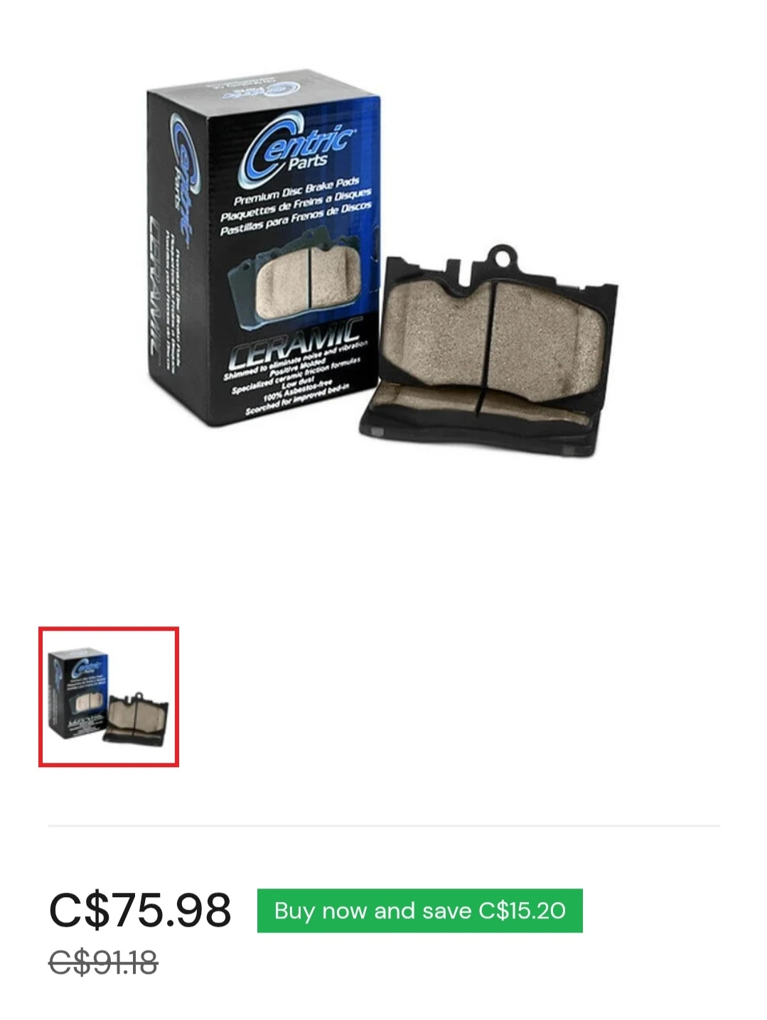 Centric Parts 301.17350 Premium Ceramic Brake Pads - photo 3
