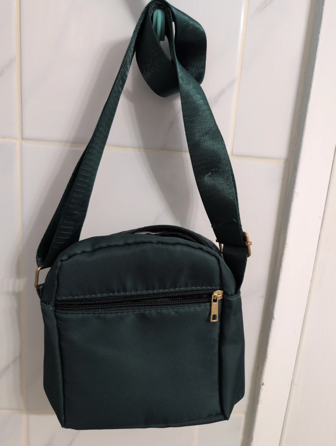 JINGPIN Quilted Crossbody Bag - Dark Green - photo 2