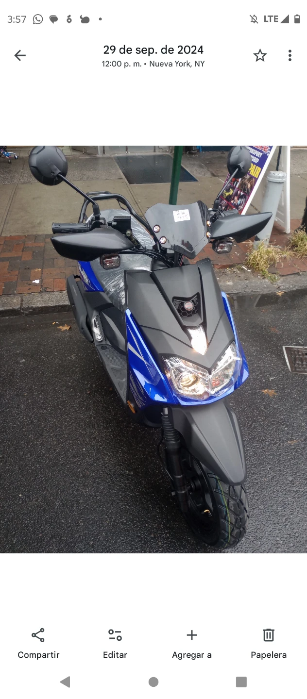 Blue Motorcycle Helmet with Graphic Design