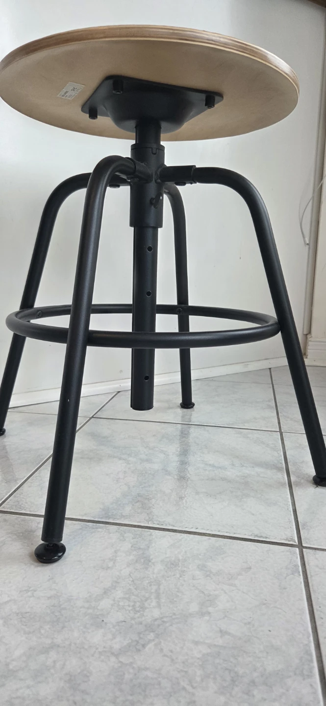 Adjustable Stool with Wooden Seat - photo 4