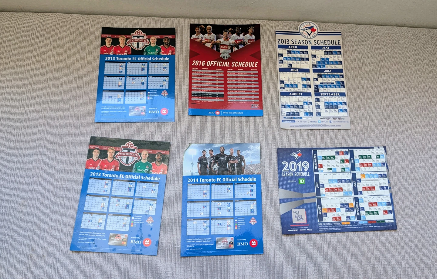 Toronto FC & Blue Jays Magnetic Season Schedules (2013-2019)