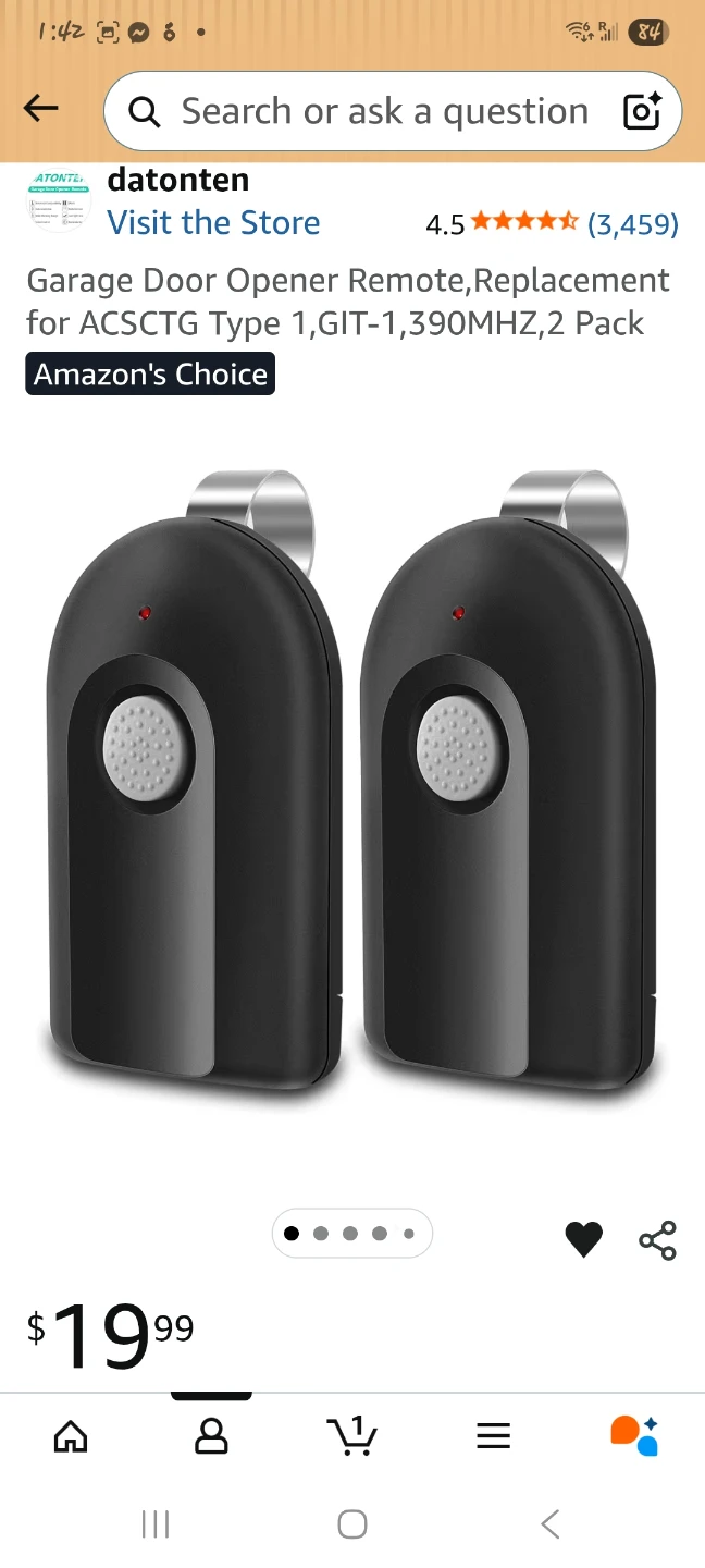 Garage Door Opener Remote 2 Pack