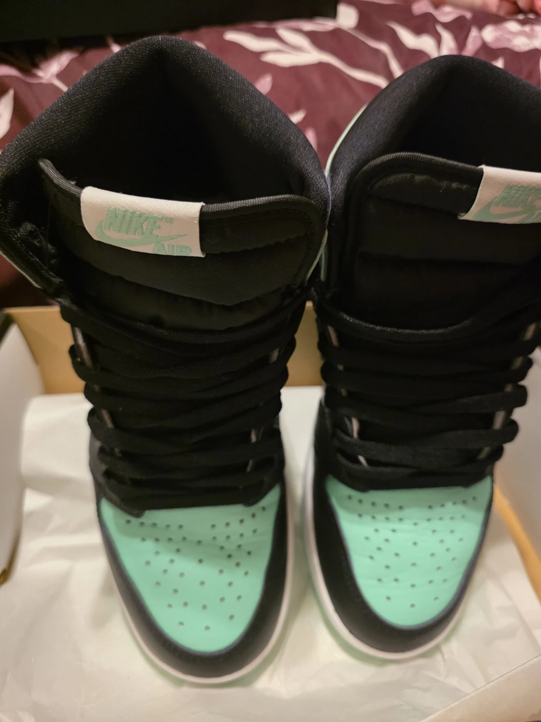 Nike Air Jordan 1 Retro High OG "Green Glow" Sneakers - photo 3