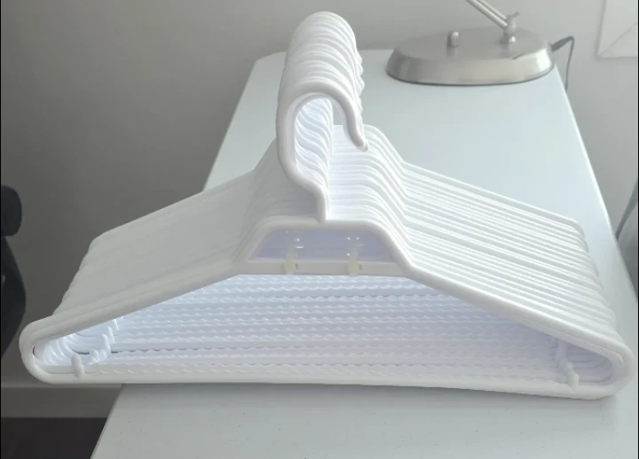 Set of 24 White Plastic Clothes Hangers