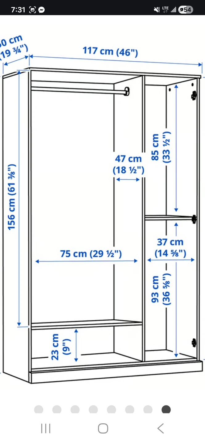 White 3-Door Wardrobe Closet with Mirror - photo 3
