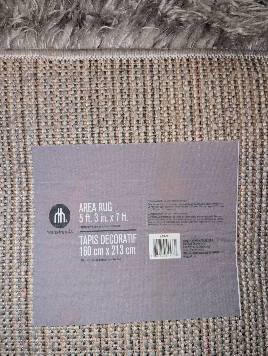 HomeTrends Shaggy Area Rug 5 ft. x 7 ft. Grey - photo 5