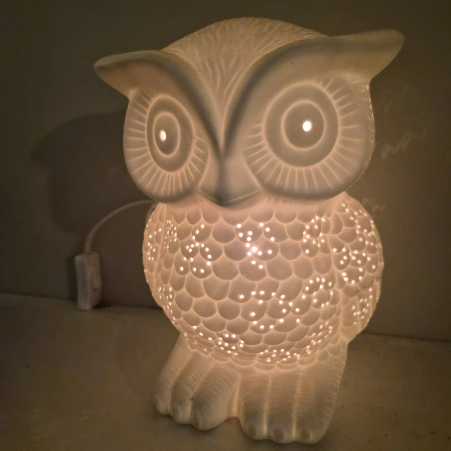 White Owl Ceramic Night Light 🏆