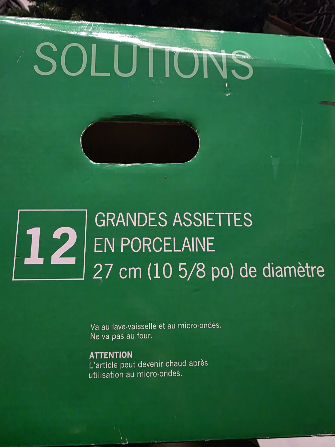 Solutions 12pk Porcelain Dinner Plates - 27cm