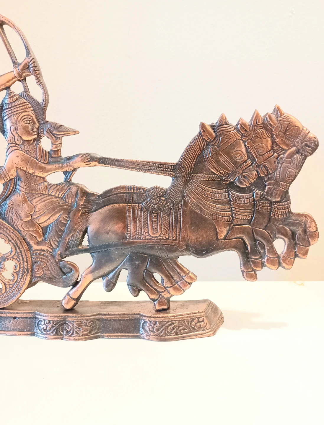 Lord Krishna & Arjuna in a Chariot Statue - photo 3