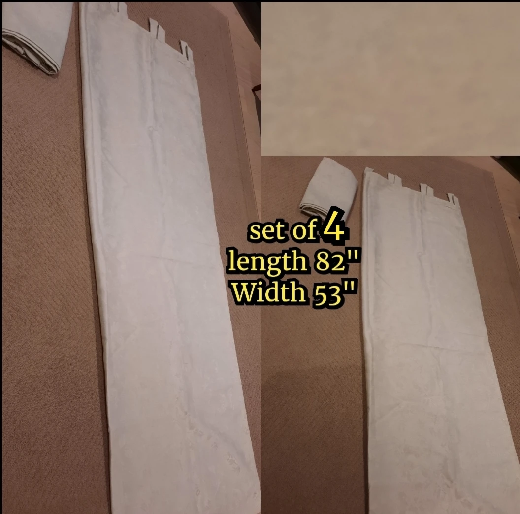 4 light beige Tab-Top Curtains