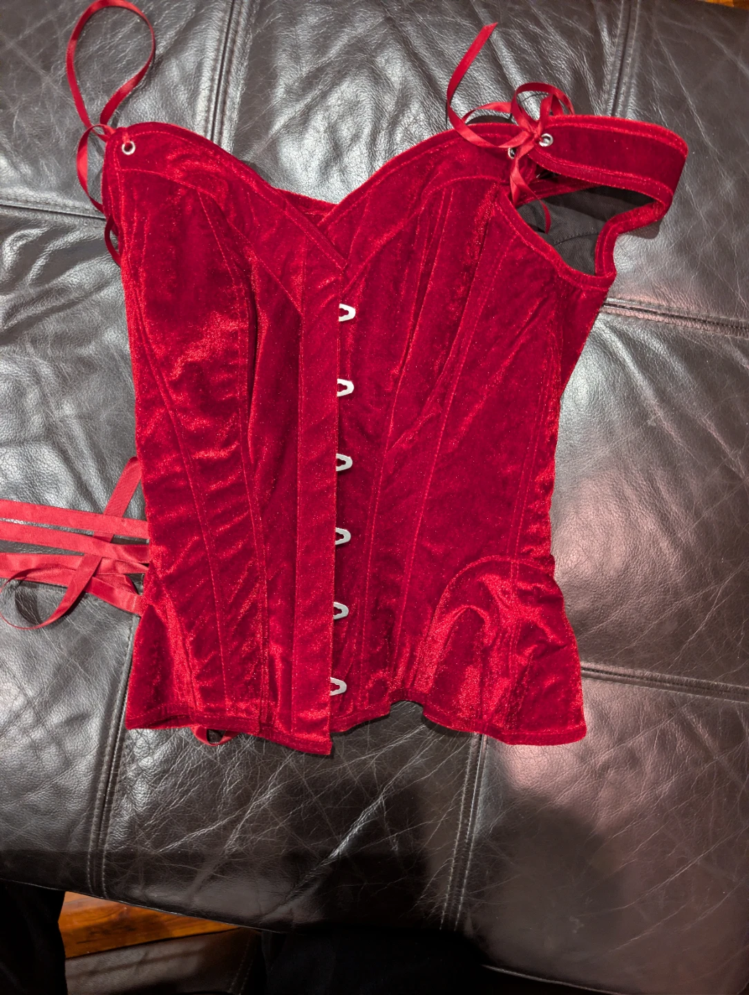Gothic Top Drawer Red Velvet Corset - photo 3