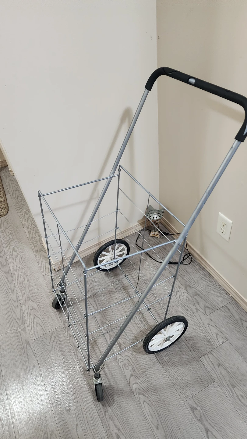 Grey Metal Shopping Cart
