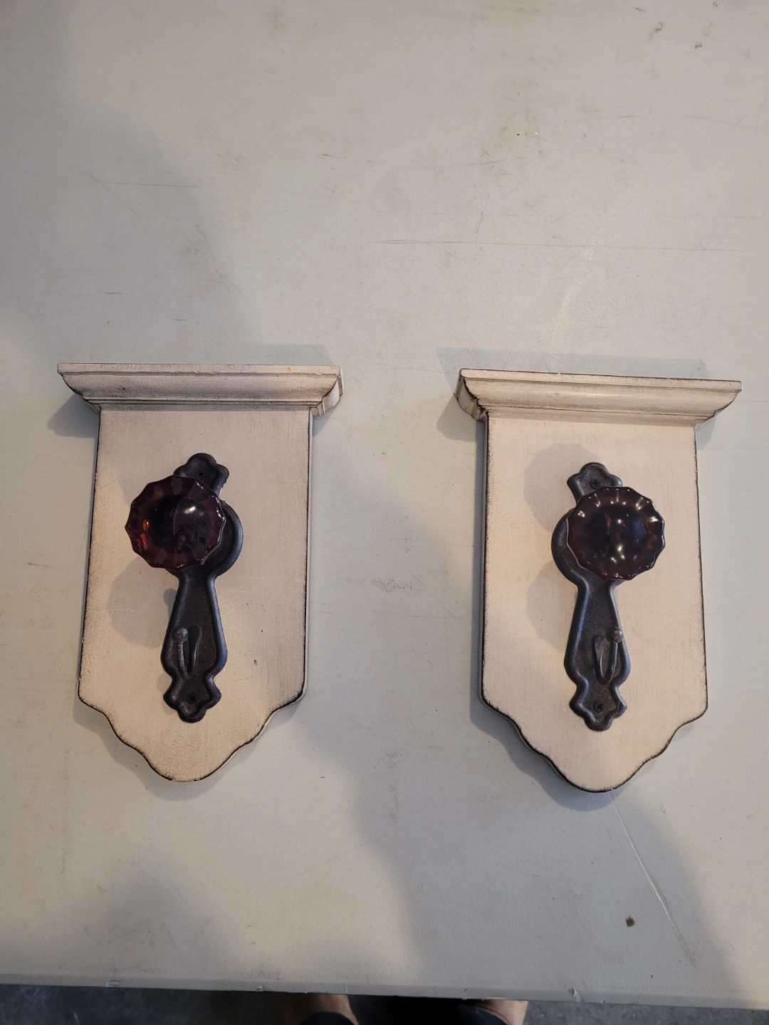 Set of 2 Decorative Wall Hooks with Glass Knobs