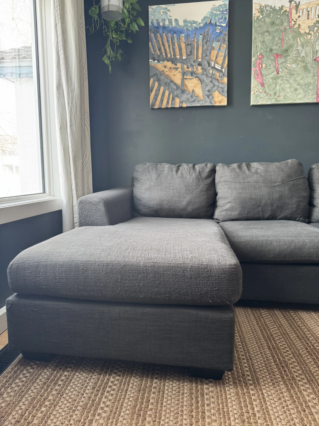 Grey Sectional Sofa with Chaise - photo 2