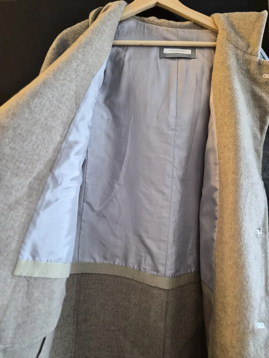 PRENDANG Grey Hooded Wool Coat - photo 4