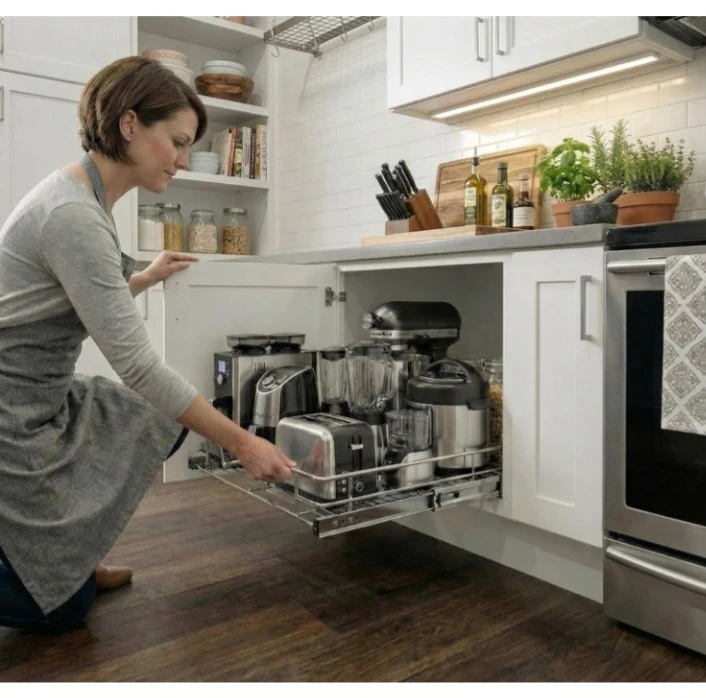24 Inch Pull Out Cabinet Organizer Rack