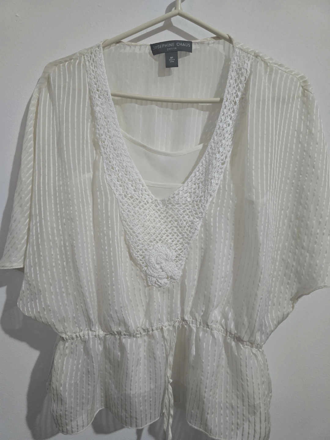 Josephine Chaus Petite White Blouse Size 0P - photo 4