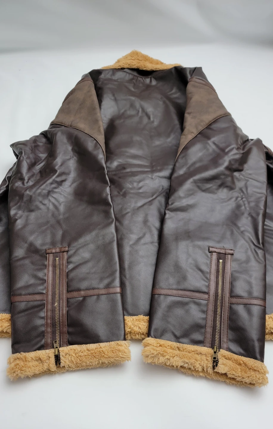 Men’s US Heritage Aviator Style Bomber Jacket Faux Leather, M/L - photo 5