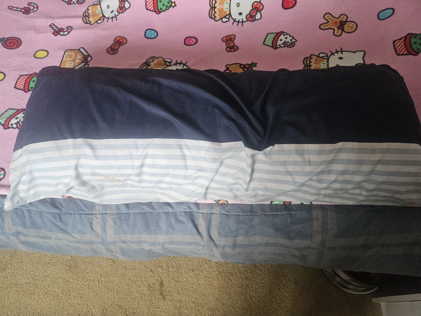Nautica Navy and White Striped Pillow