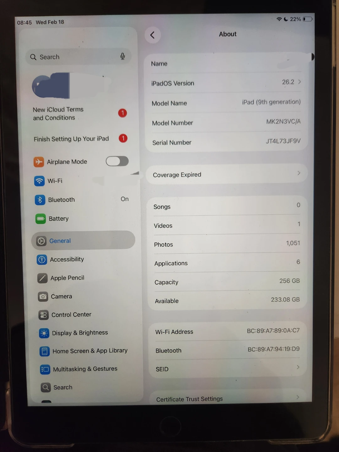 Apple iPad (9th Gen) Wi-Fi 256GB - Space Gray