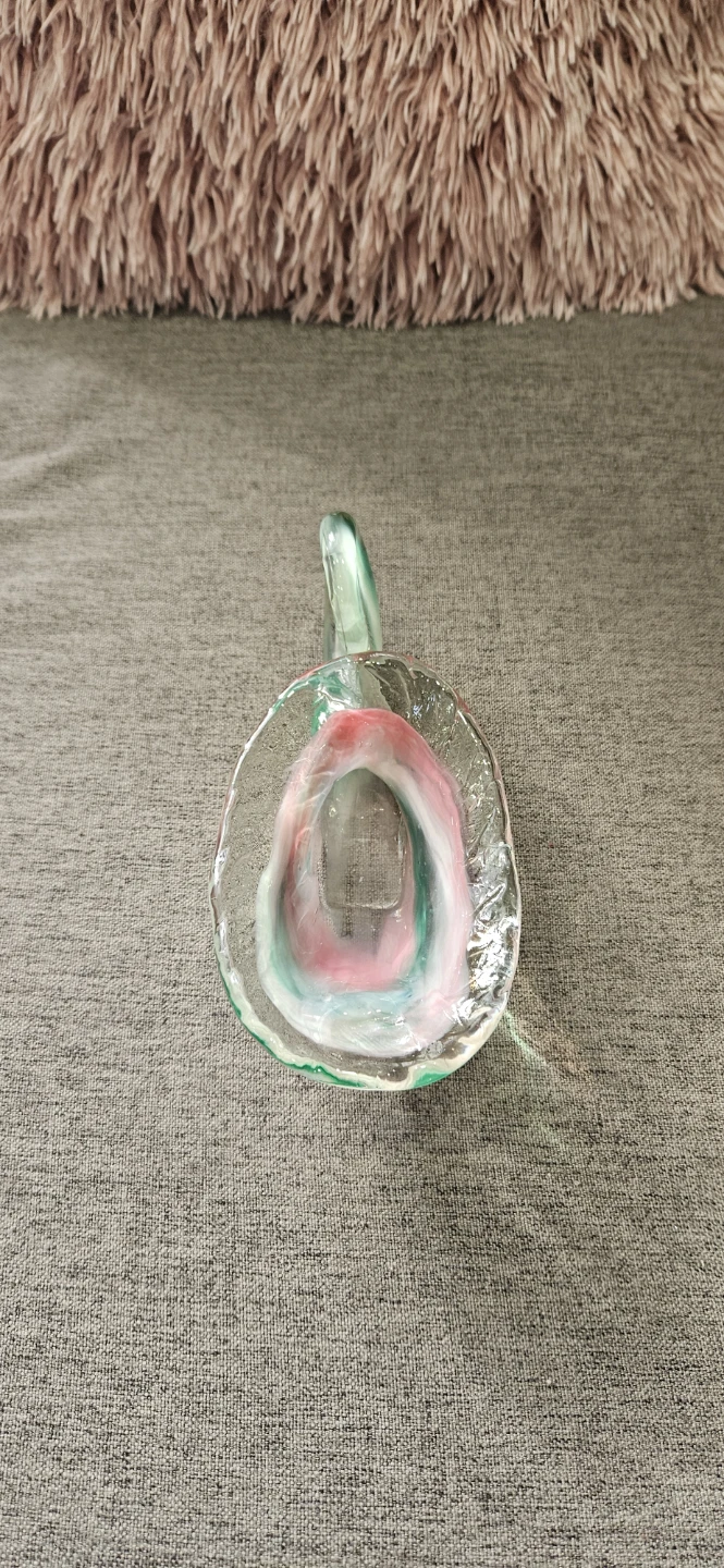 Hand-Blown Glass Candy Dish with Swirl Handle - photo 3