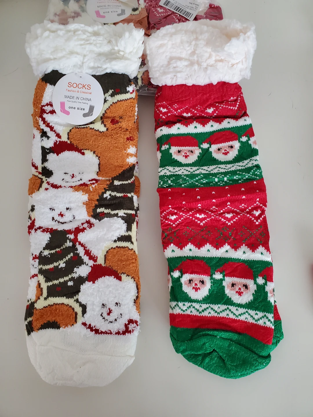 2 Pair Christmas Slipper Socks...NEW