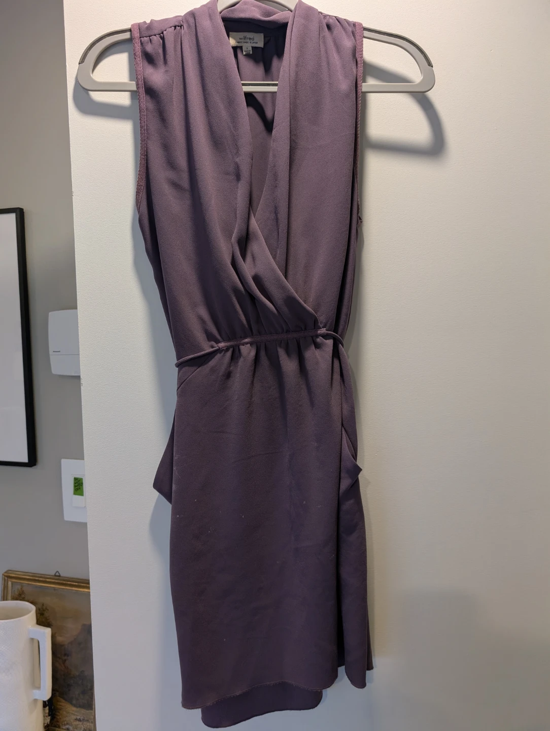 Wilfred Sleeveless Wrap Dress - Purple - Size S