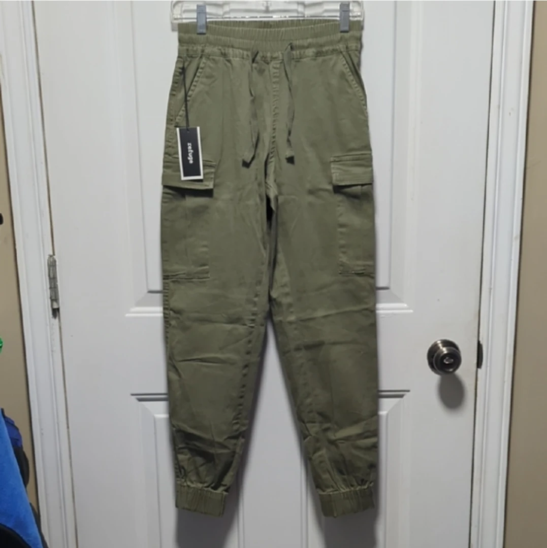 Women's Cargo Jogger Pants - Olive Green - XS - photo 3