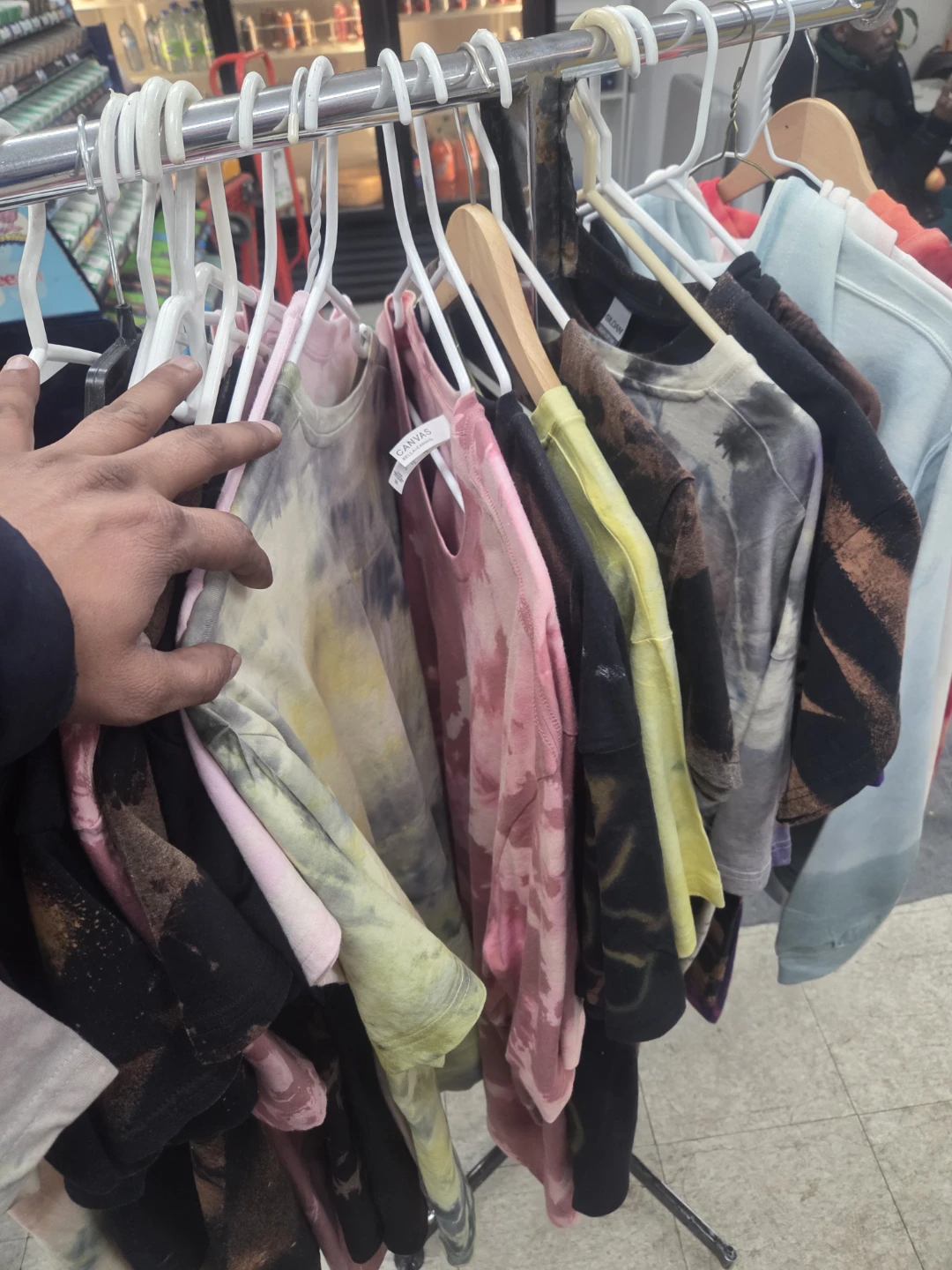 Assorted Tie-Dye and Bleached T-Shirts and Hoodies