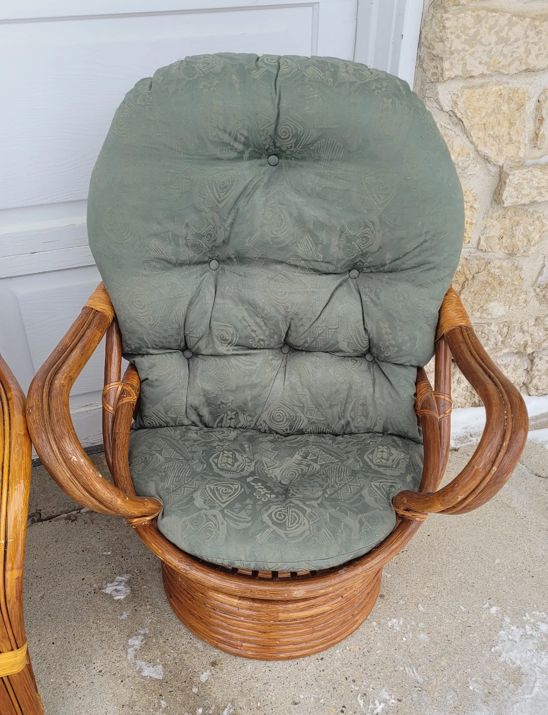 Rattan Loveseat & Swivel Chair Set - photo 5