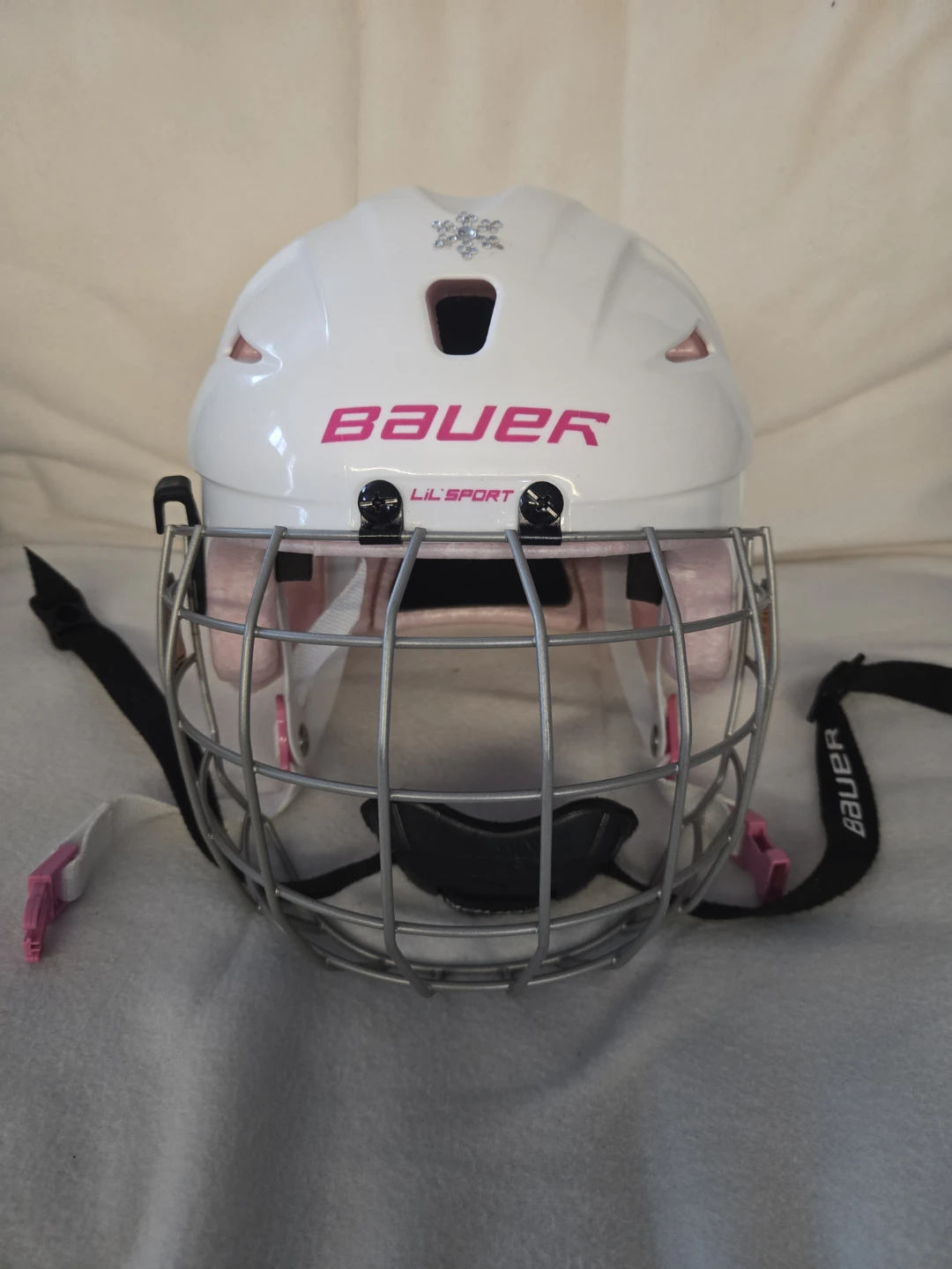 🏆Bauer Lil' Sport Hockey Helmet - White/Pink - Size 6-64 - photo 4