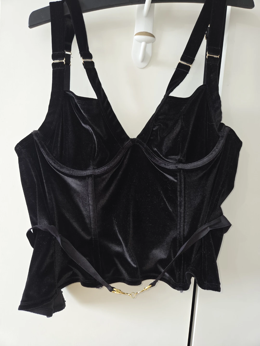 Black Velvet Corset Top with Straps - photo 4
