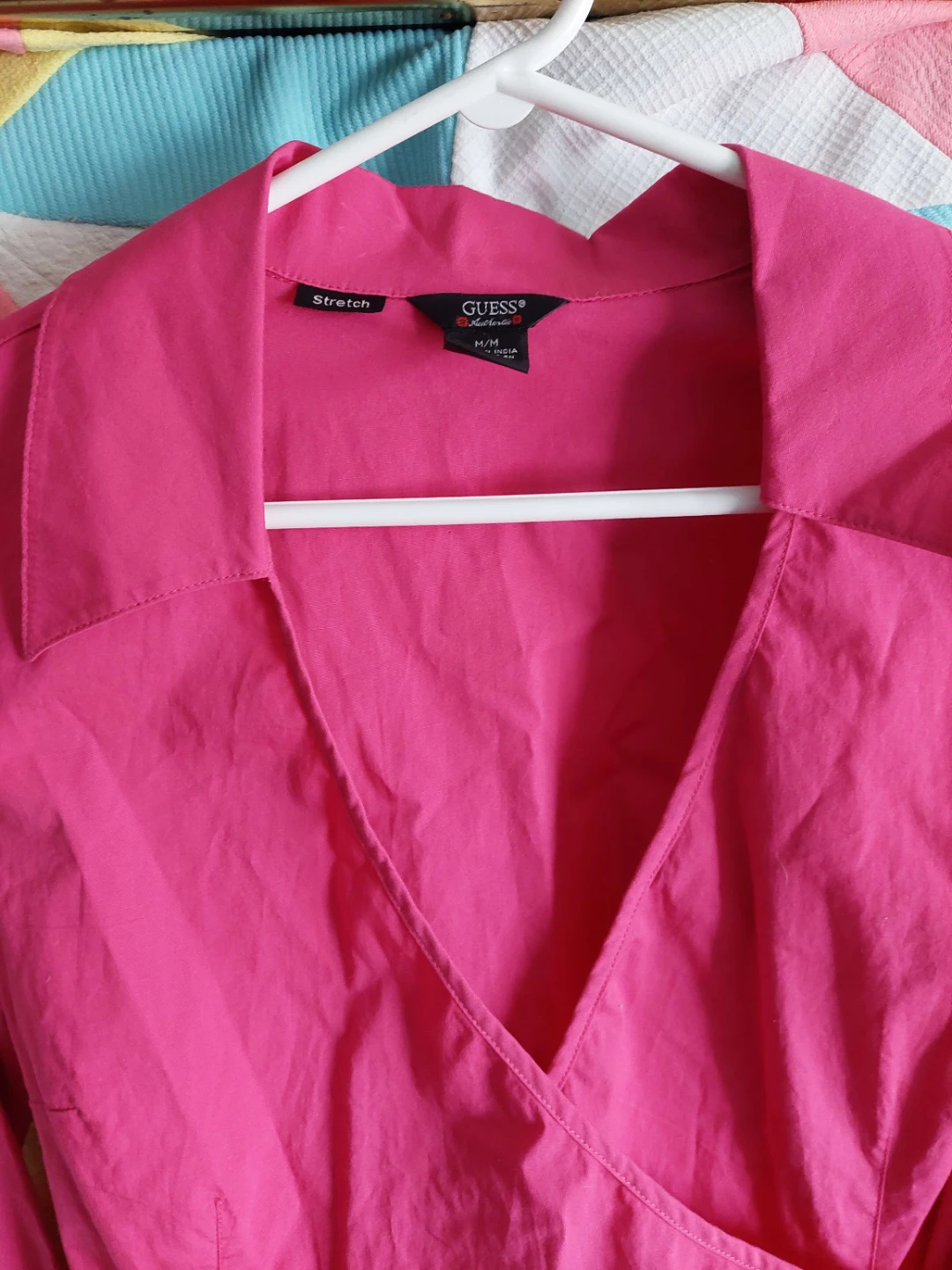 Pink long sleeve Guess wrap top - photo 3