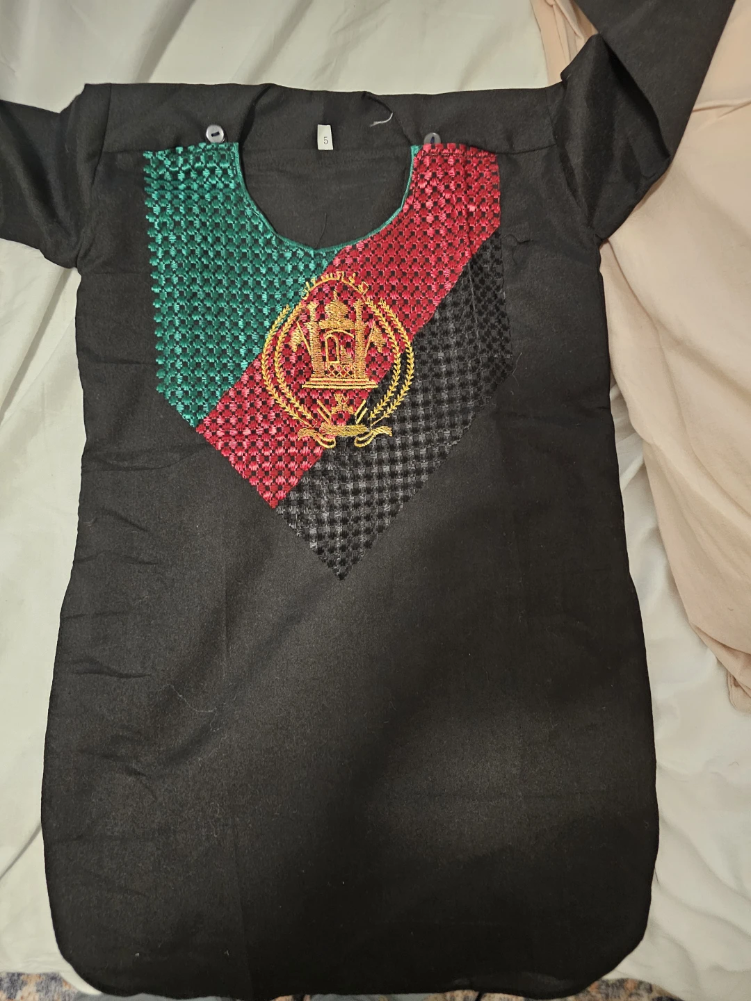 Afghan flag embroidered kurta for kids