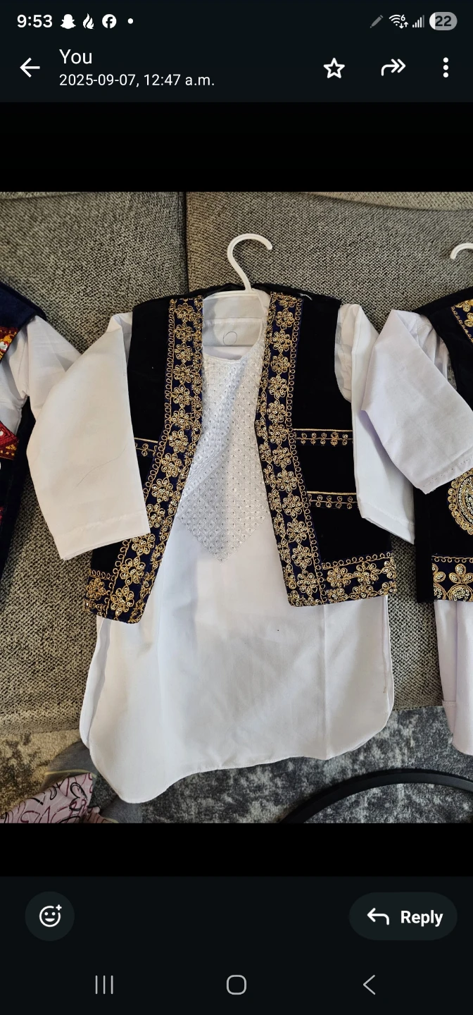 Afghan flag embroidered kurta for kids - photo 3