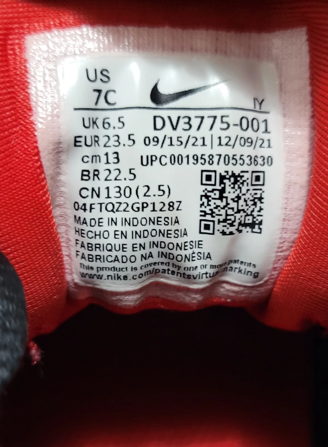 Nike Little Posite One Shoes Black Red Size 7C - photo 2