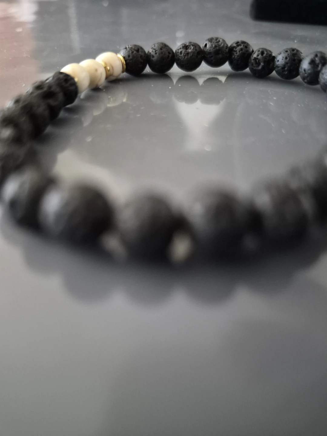 Lava Stone and Moonstone Gemstone Bracelet - photo 4