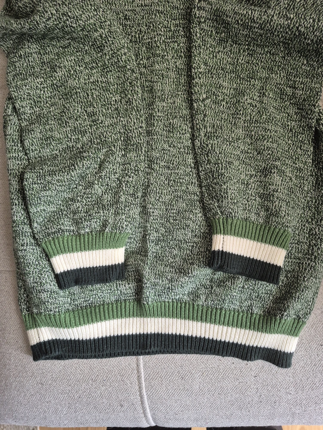 H&M Green & White Striped Knit Sweater - Kids Size 10-12Y - photo 2