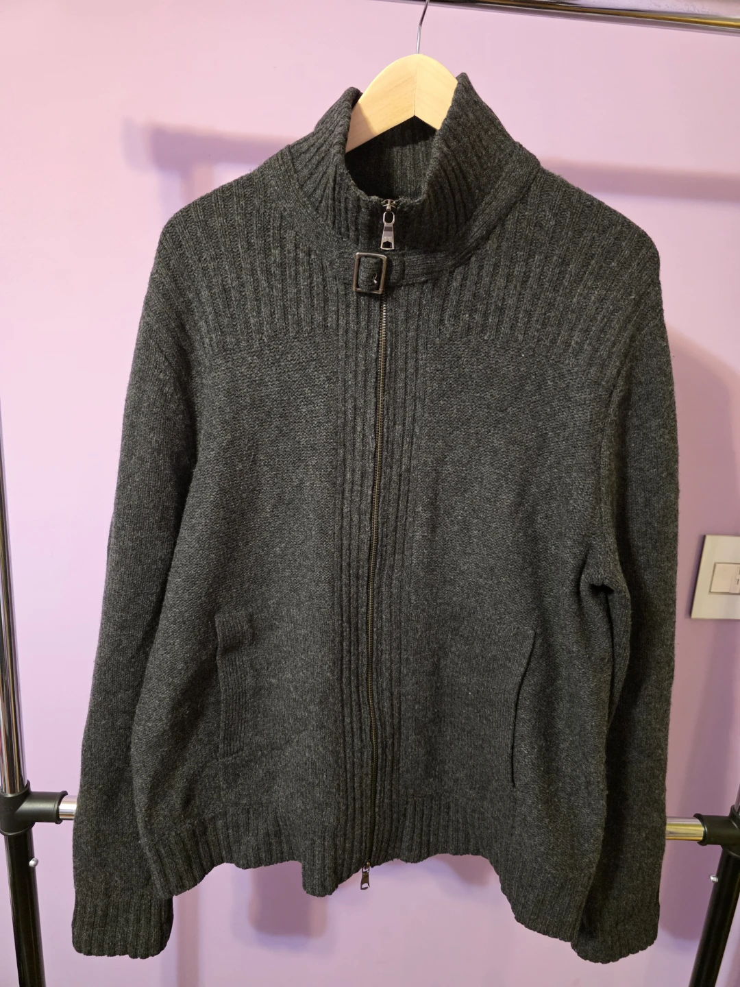 Banana Republic Extra Fine Merino Wool Full Zip Sweater