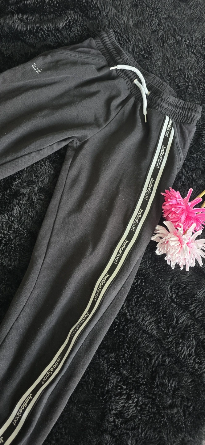 Justice Sport Girls Black Joggers Size L (12/14)