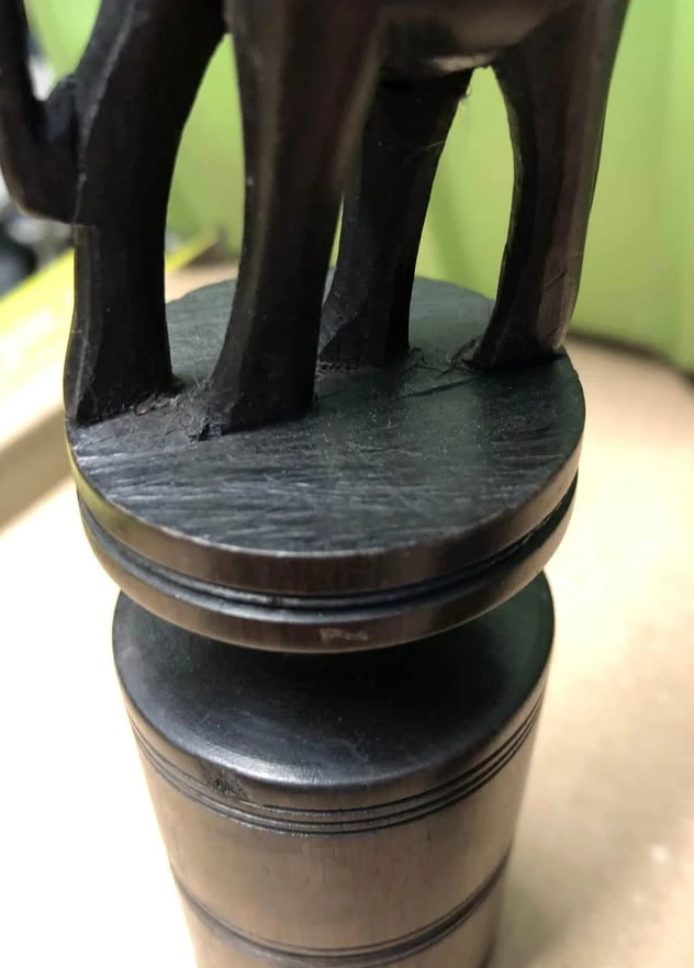 Vintage Wooden Elephant Candle Holders - Set of 2 - photo 3
