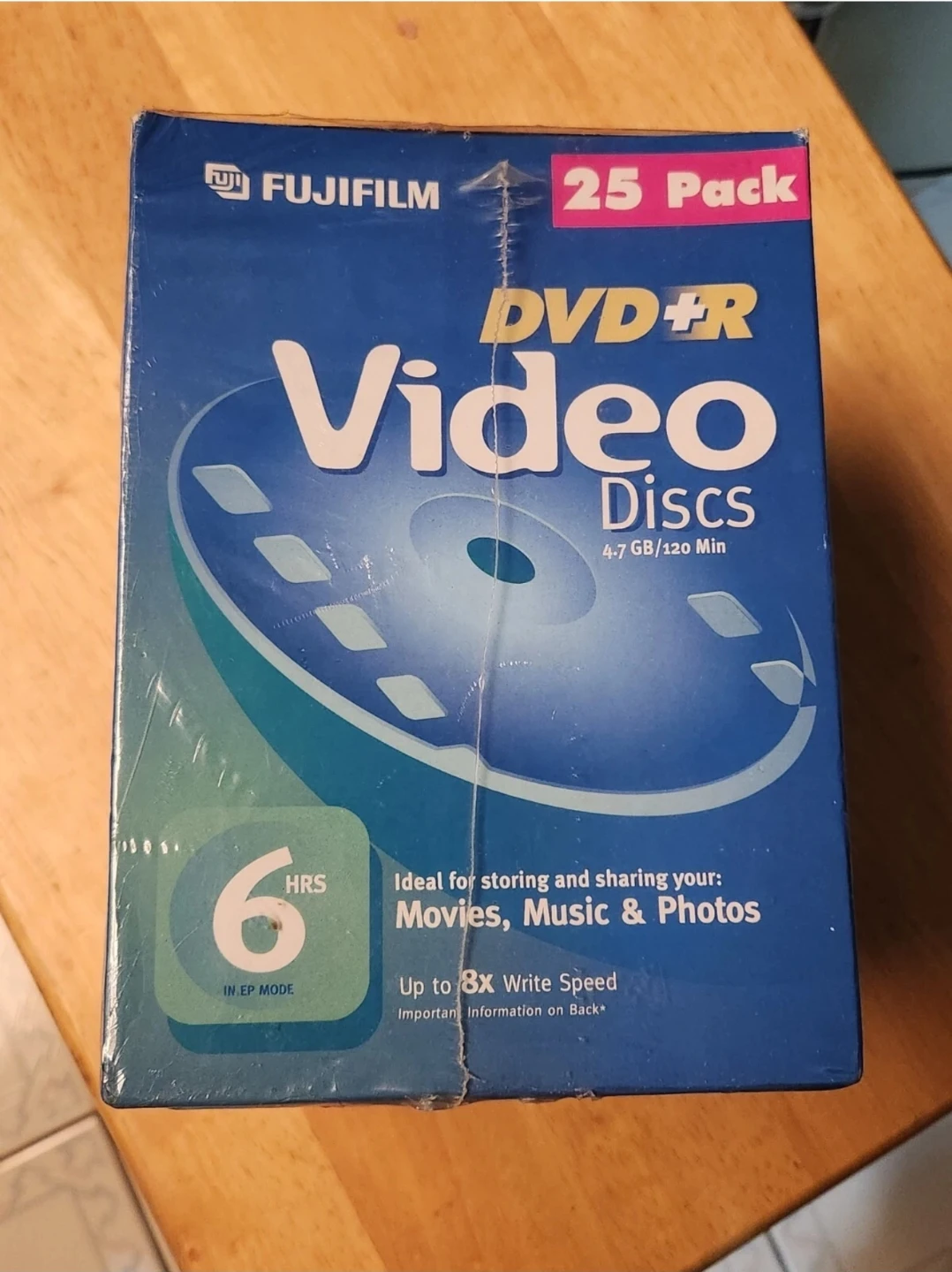 ❤️ FujiFilm DVD+R 25 Pack NIP Video Discs 120 min/4.7 gb Sealed - photo 3