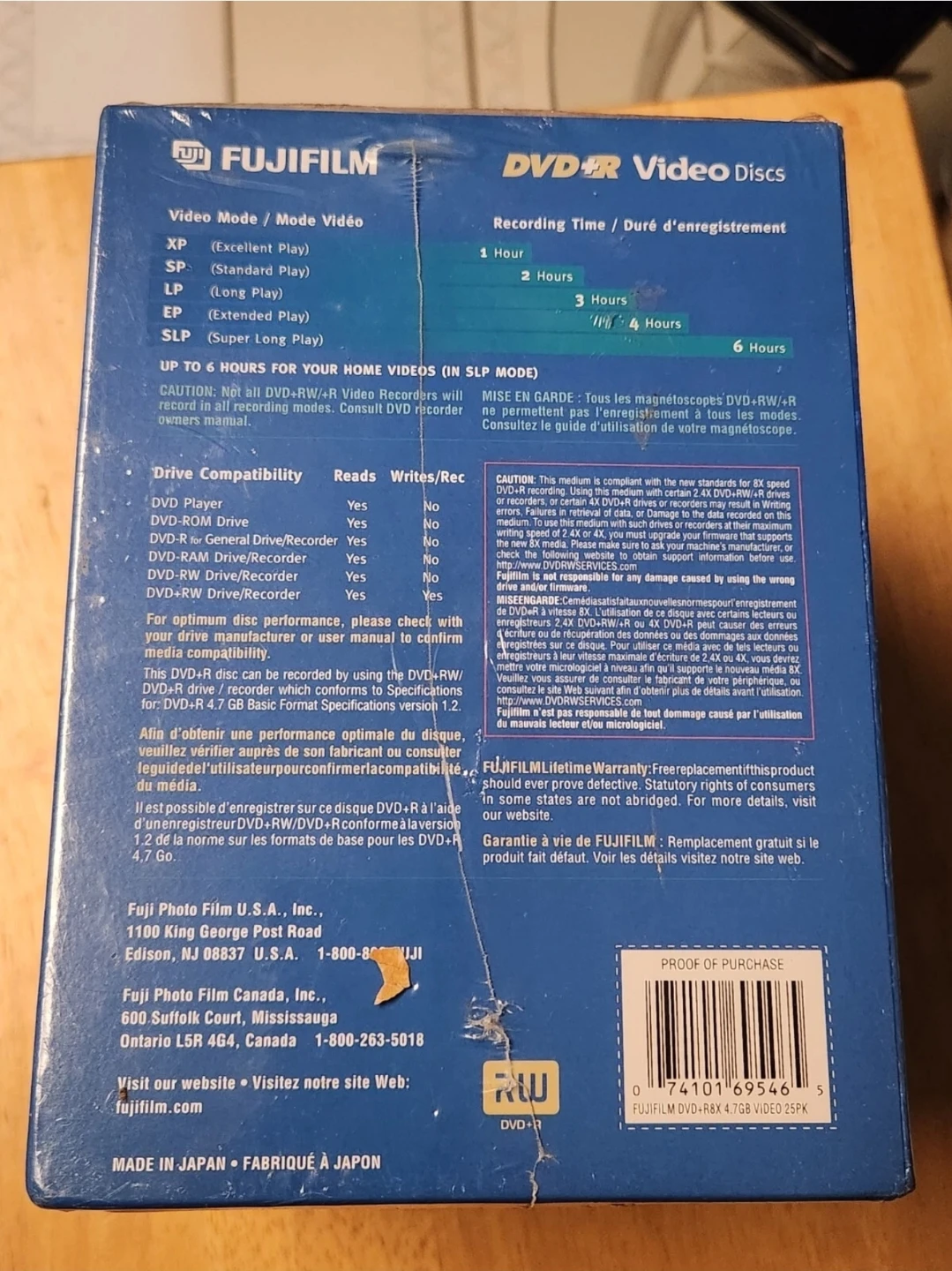 ❤️ FujiFilm DVD+R 25 Pack NIP Video Discs 120 min/4.7 gb Sealed - photo 5