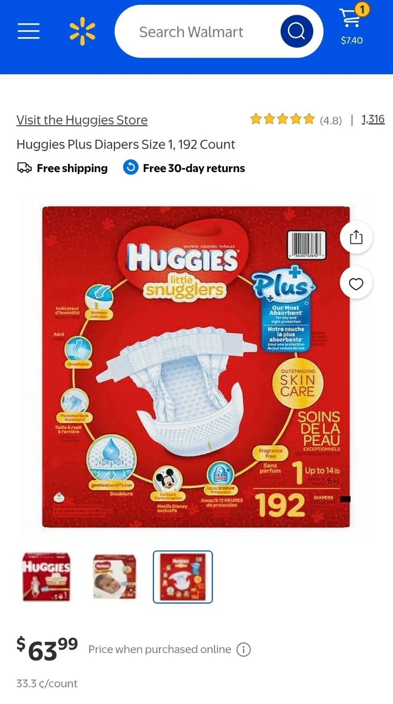 Huggies Plus Little Snugglers Diapers Size 1 - 192 Count - photo 5